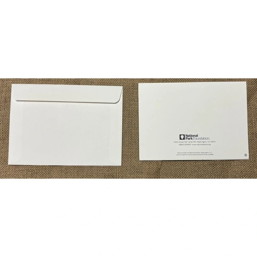 Lincoln Memorial At Night Blank Note Card Crescent Moon Purple Sky Framable